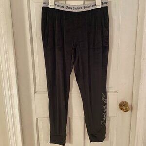 Juicy Couture Black Velour Boxer Top Pants